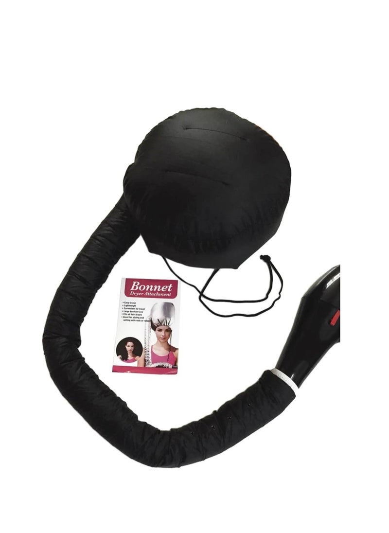 BLUE CORAL Soft Bonnet Hood Hairdryer Attachment, Adjustable Hooded Bonnet for Hand Held Hair Dryer - Drying Styling Curling Deep Conditioning (Black)  - Image 5