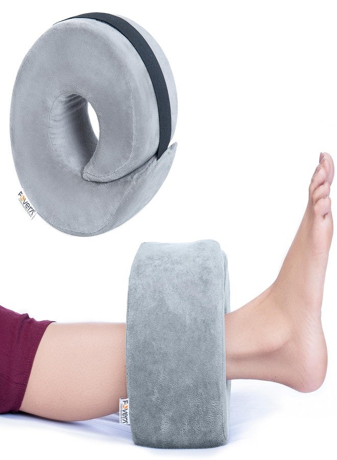 FOVERA Foot Elevator Pillow with Adjustable Hook and Loop - for Heel and Ankle Pressure Ulcers, Sores or Injuries - Spiral Cut Design - Ideal for Foot, Ankle, Knee Joint, and Leg Injury - Image 1