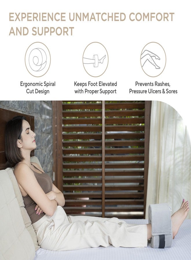 FOVERA Foot Elevator Pillow with Adjustable Hook and Loop - for Heel and Ankle Pressure Ulcers, Sores or Injuries - Spiral Cut Design - Ideal for Foot, Ankle, Knee Joint, and Leg Injury - Image 3