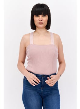 RIVER ISLAND Women Ribbed Sleeveless Bodysuit, Old Rose  - Image 1