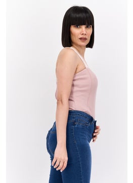RIVER ISLAND Women Ribbed Sleeveless Bodysuit, Old Rose  - Image 4