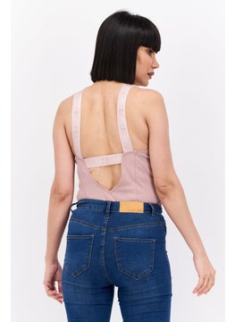 RIVER ISLAND Women Ribbed Sleeveless Bodysuit, Old Rose  - Image 2