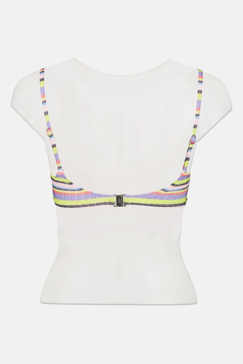 Misfit Women Striped Non Padded Bikini Top, Multicolor - Image 2