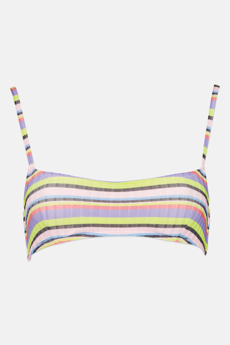 Misfit Women Striped Non Padded Bikini Top, Multicolor - Image 1