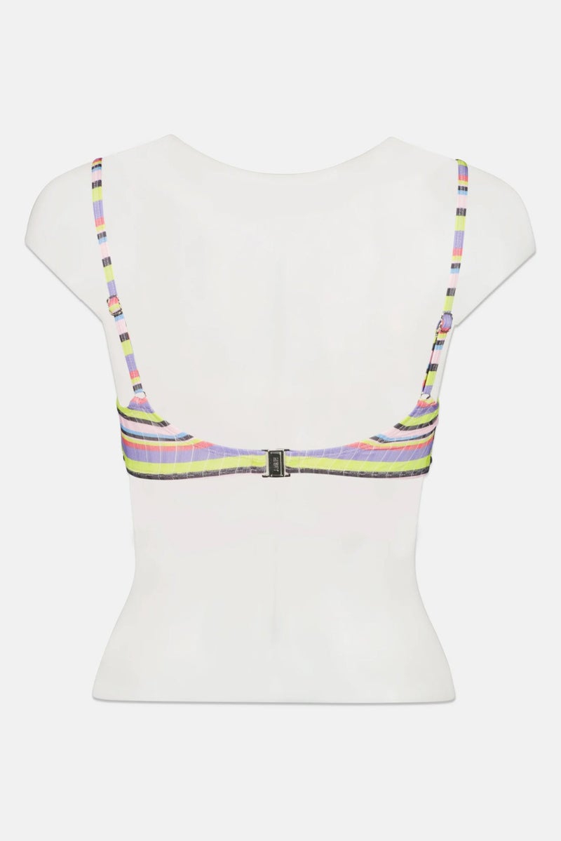 Misfit Women Striped Non Padded Bikini Top, Multicolor - Image 3