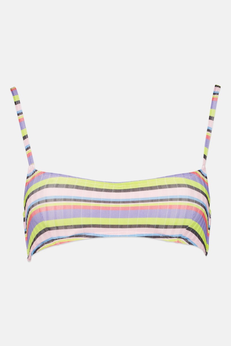 Misfit Women Striped Non Padded Bikini Top, Multicolor - Image 2