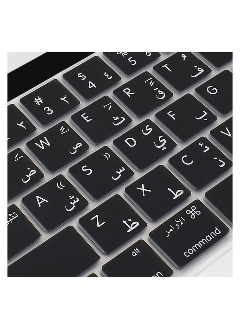 AMM US Layout Arabic English Keyboard Cover Compatible for MacBook Pro 13 And 15-Inch With Touch Bar Model A2159/A1989/A1990/A1706/A1707 Release 2019/2018/2017/2016 Black  - Image 4
