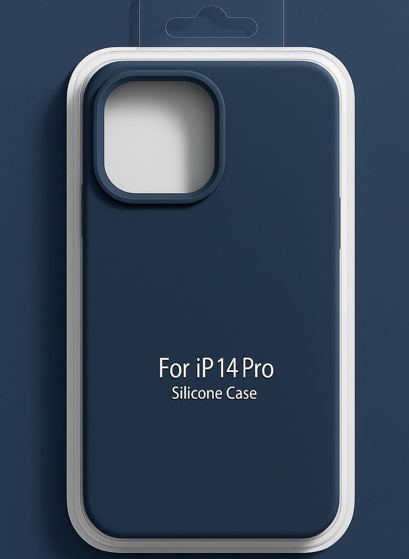 جراب سيليكون لجهاز iPhone 14 Pro - غطاء خلفي واقٍ مقاوم للصدمات، ناعم وخفيف الوزن، أزرق - Image 2