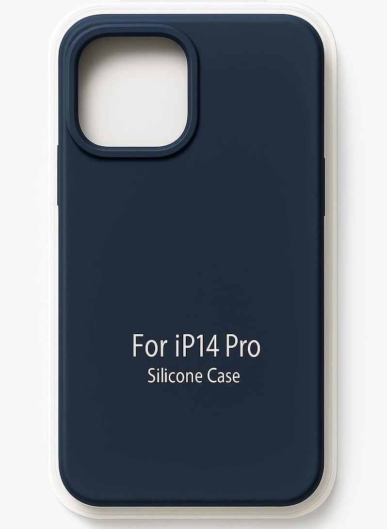 جراب سيليكون لجهاز iPhone 14 Pro - غطاء خلفي واقٍ مقاوم للصدمات، ناعم وخفيف الوزن، أزرق - Image 1