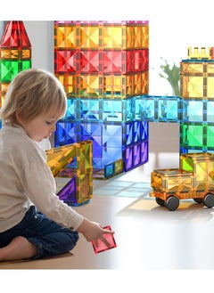 XIANER Safe And Creative Step Up Children's Education Stacking STEM Magnetic Toys Suitable For Preschoolers And Children's Magnetic Building Blocks Set 3+Year Old 40PCS  - Image 1