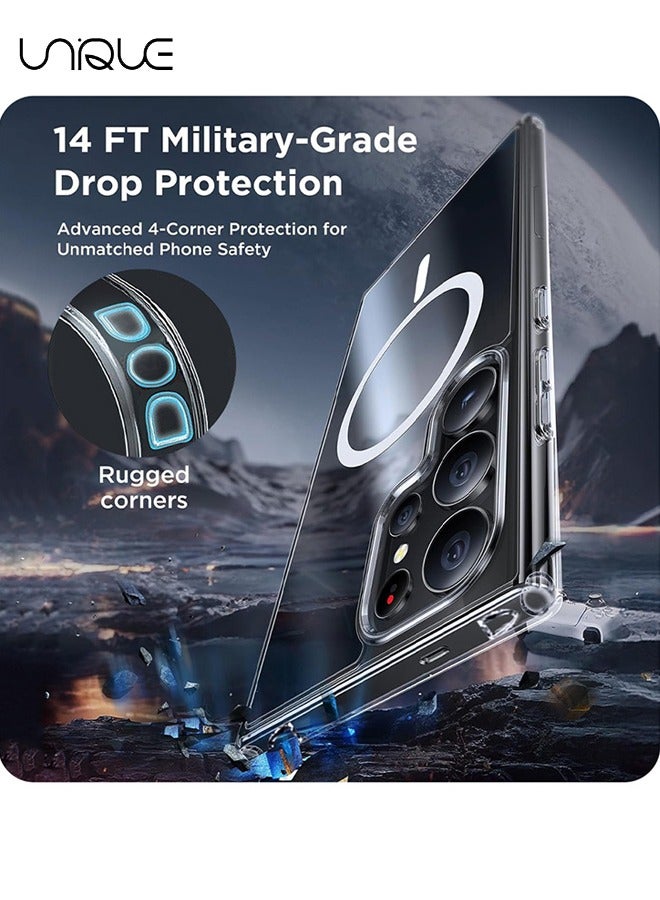 يونيك متوافق مع جراب سامسونج جالاكسي S25 الترا مغناطيسي - متوافق مع ماج سيف - شفاف نحيف مقاوم للصدمات - جراب هاتف واقي (شفاف) - Image 2
