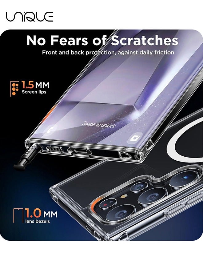 يونيك متوافق مع جراب سامسونج جالاكسي S25 الترا مغناطيسي - متوافق مع ماج سيف - شفاف نحيف مقاوم للصدمات - جراب هاتف واقي (شفاف) - Image 3
