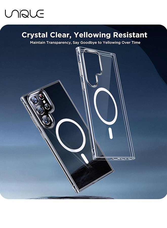 يونيك متوافق مع جراب سامسونج جالاكسي S25 الترا مغناطيسي - متوافق مع ماج سيف - شفاف نحيف مقاوم للصدمات - جراب هاتف واقي (شفاف) - Image 5