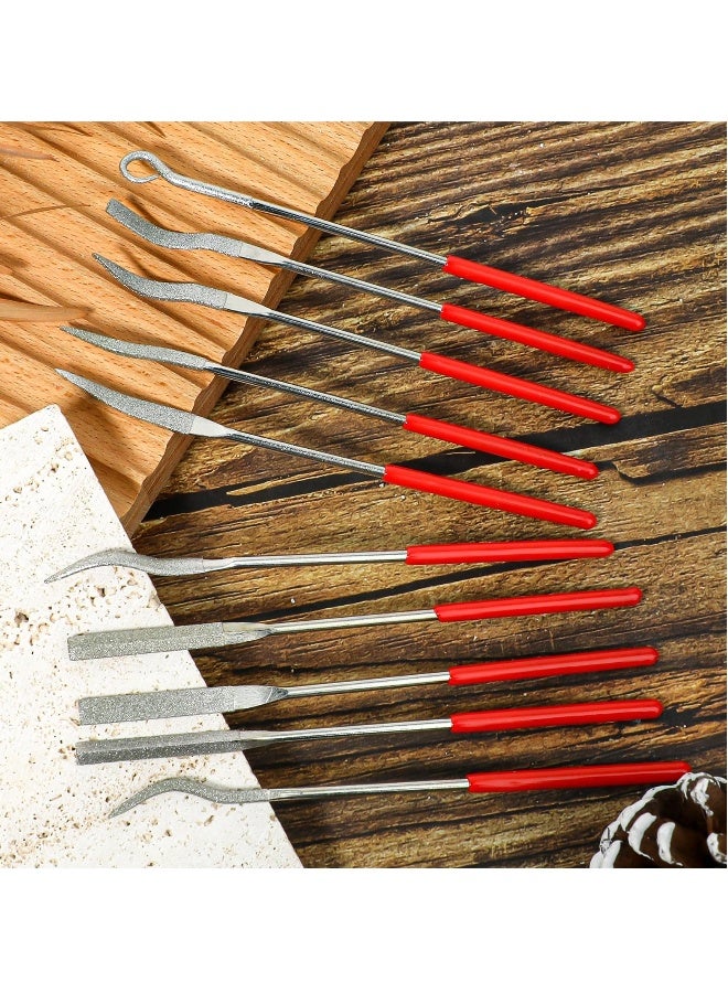 10Pcs Diamond Needle File Set, 140mm/5.5inch Small Curved Metal Files, Miniature and Model Tools for Jewelry and Stone Carving - Image 4