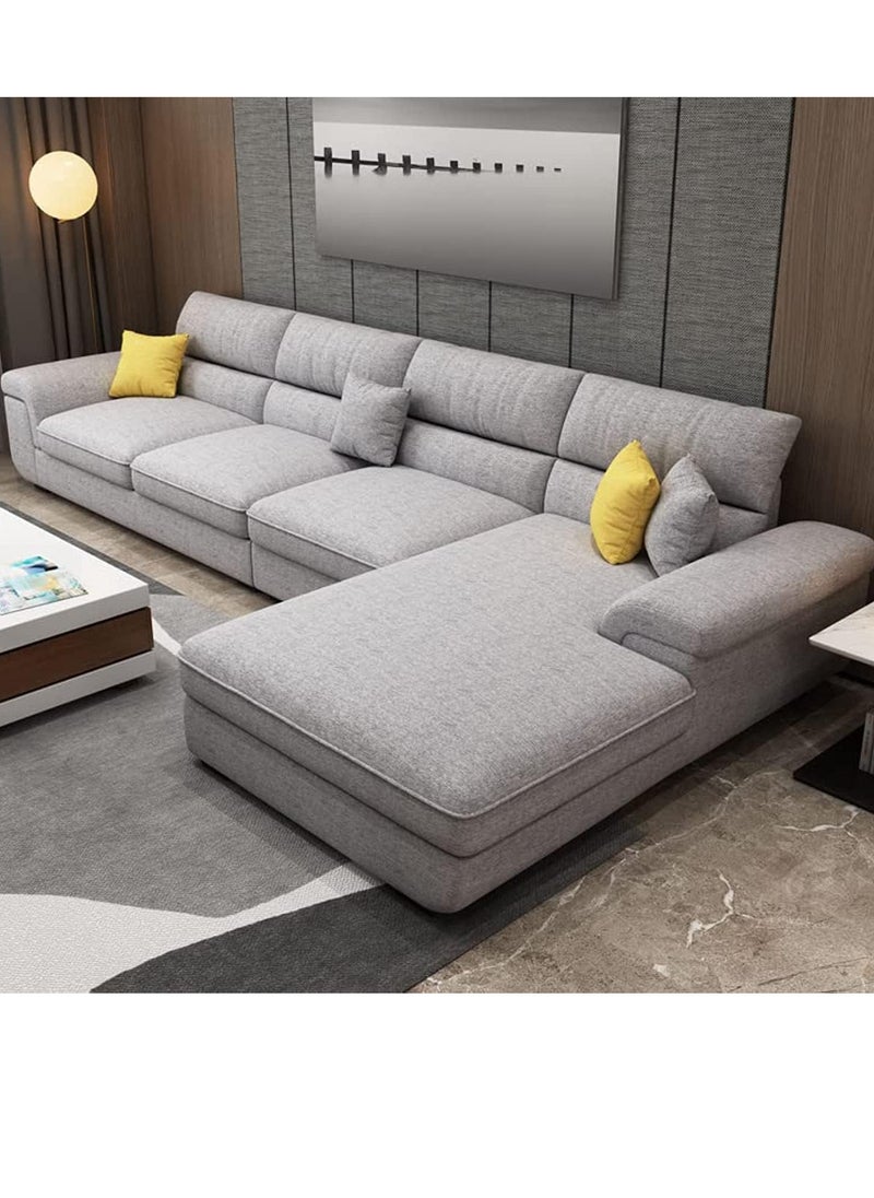 Maharat Al Bahar - Mab Furnishing GLFF Overstuffed Multifunction L shape Wooden Frame Sofa Set - Grey - Image 1