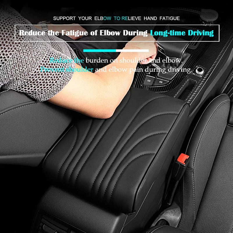 DURASIKO Upgraded Car Center Console Pad,Elbow Rest Pillow,PU Leather Armrest Cushion, Relieve Arm Fatigue,Great for Long-time Driving,Universal Car Armrest Seat Box Cover Protector for Most Vehicles - Image 2