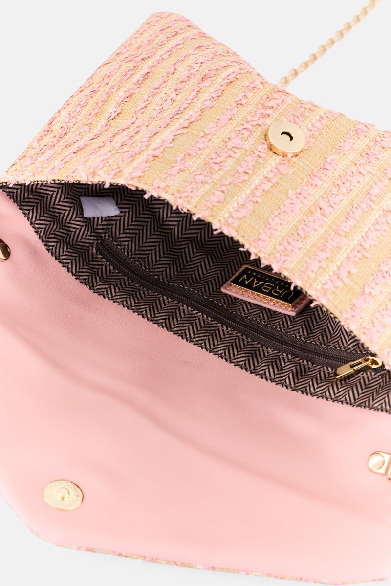 Urban Expressions Women Textured Cross Body Bag 28 L x 18 H x 1 W cm, Lilac - Image 3