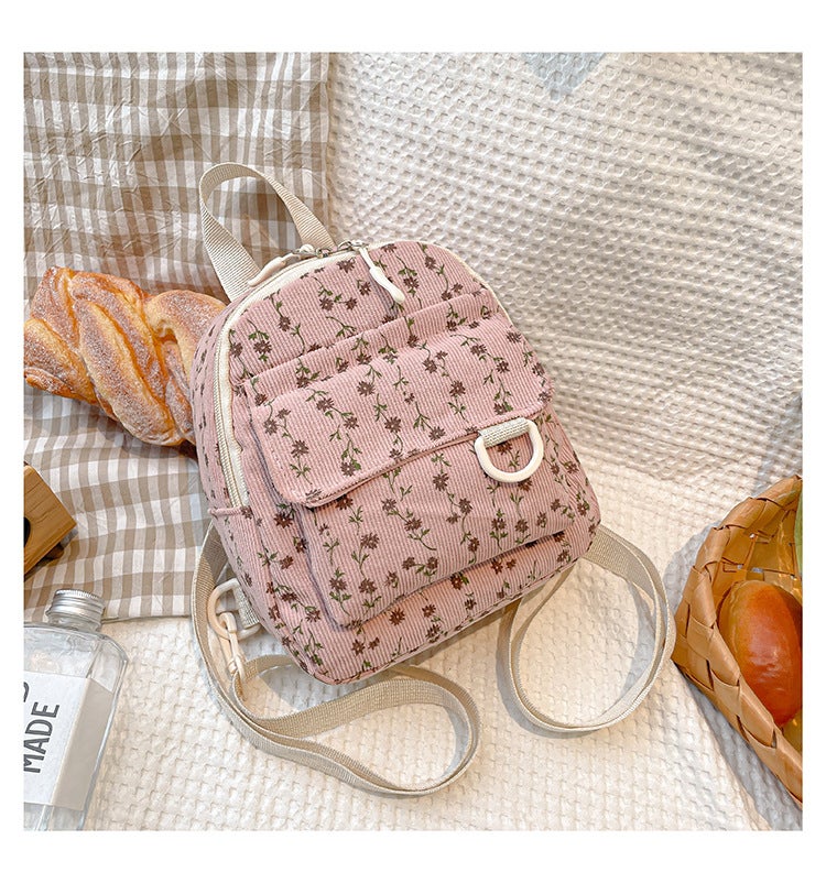 Velvet Mini Backpack Large Capacity Student Fashion Simple Personality Travel Small Backpack - Image 1