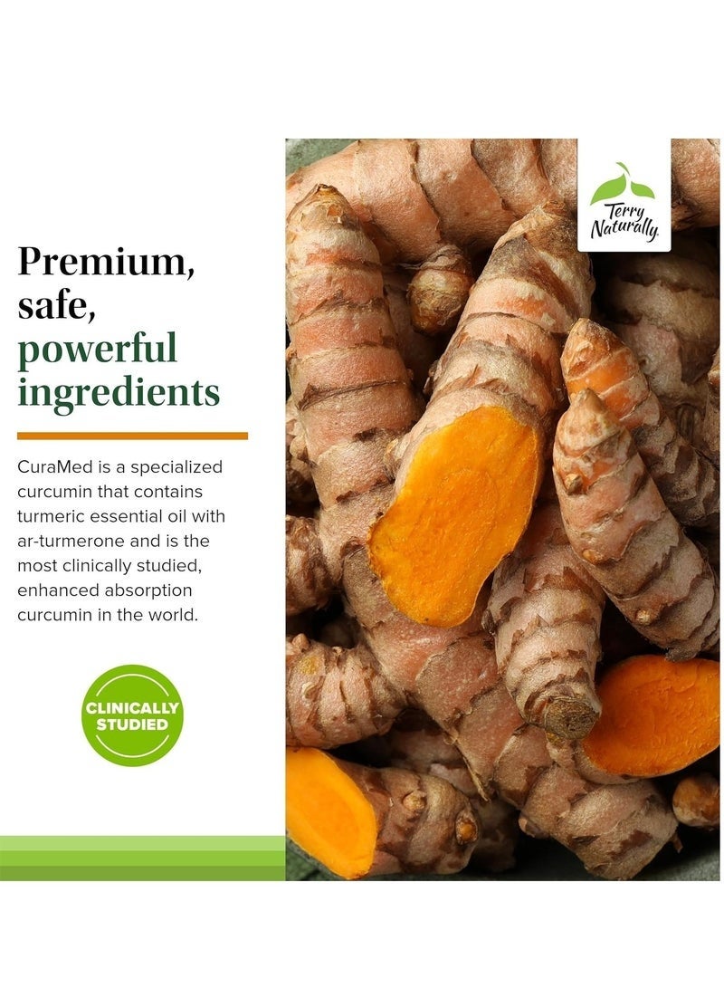 Terry Naturally CuraMed 750mg - Antioxidant Supplement for Brain & Heart Health Support - Dietary Supplement with High-Potency Curcumin Complex - Kidney, Liver & Immune Health Support - 120 Softgels - Image 4