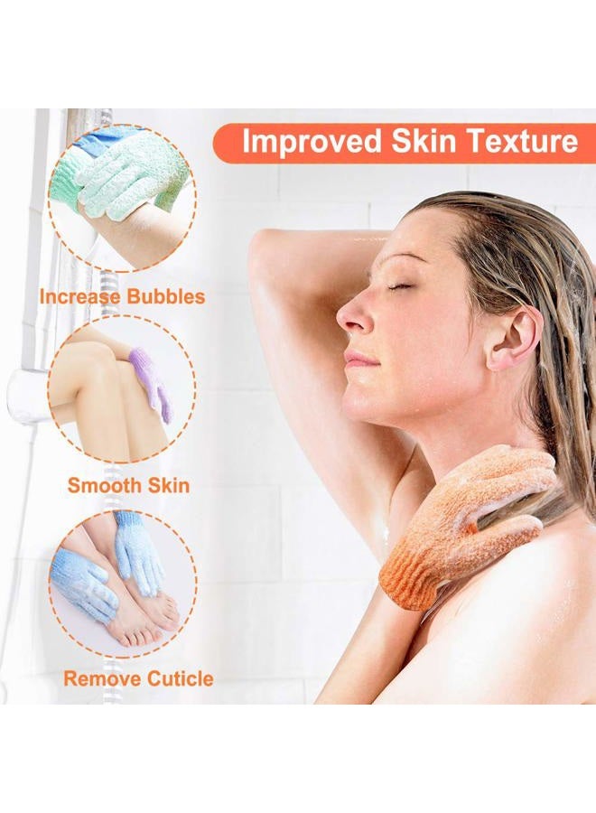 CVNDKN 16 pcs Exfoliating Shower Gloves,Double Sided Exfoliating Bath Gloves Deep Clean Dead Skin for Spa Massage Beauty Skin Shower Body Scrubber Bathing Accessories.-8 Multi-Colors - Image 5