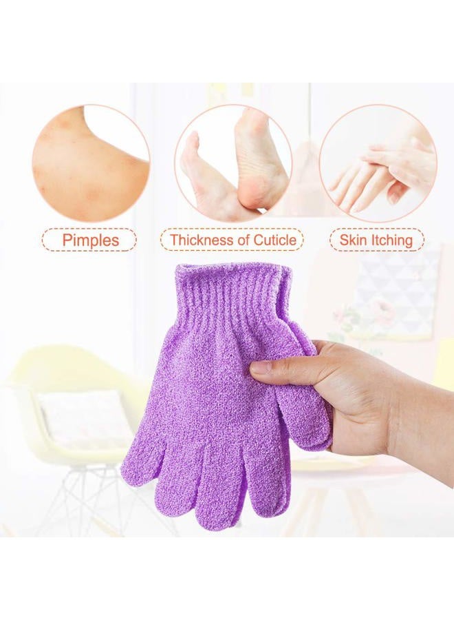 CVNDKN 16 pcs Exfoliating Shower Gloves,Double Sided Exfoliating Bath Gloves Deep Clean Dead Skin for Spa Massage Beauty Skin Shower Body Scrubber Bathing Accessories.-8 Multi-Colors - Image 4