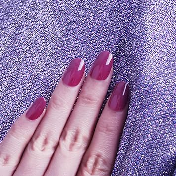 Laza 96 Pcs Fake Nails Ruby Vermeil Cherry Full Cover Oval Short UV Coat Artificial Acrylic Nails Red Garnet - Image 2