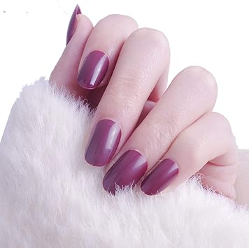 Laza 96 Pcs Fake Nails Ruby Vermeil Cherry Full Cover Oval Short UV Coat Artificial Acrylic Nails Red Garnet - Image 5