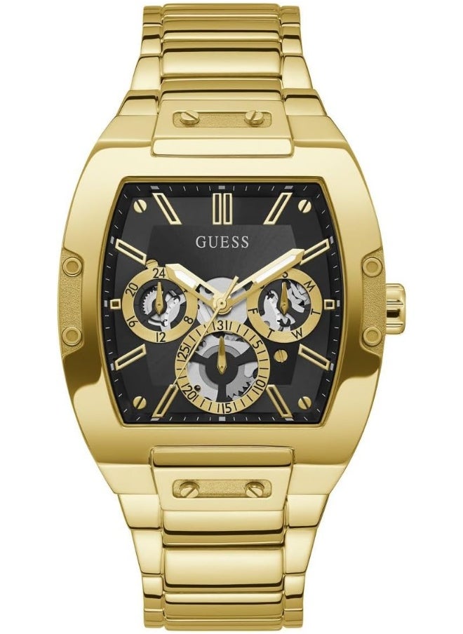 GUESS Guess US Men's Black and Gold-Tone Square Multifunction Watch  - Image 1