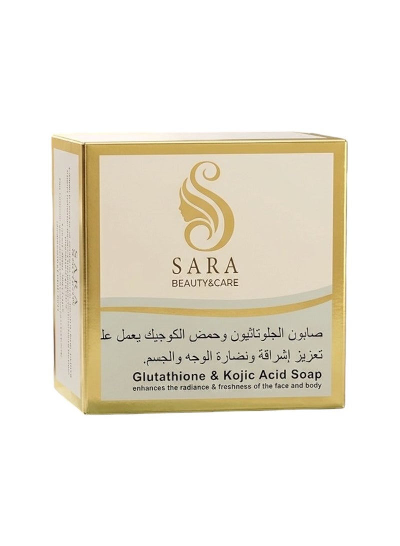 سارا صابون سارة بيوتي بالجلوتاثيون وحمض الكوجيك – سرّ الإشراقة الطبيعية والنضارة الدائمة. - Image 1