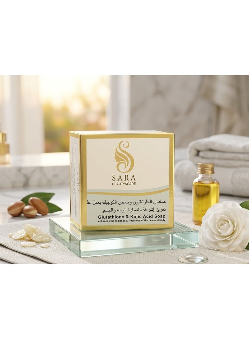 سارا صابون سارة بيوتي بالجلوتاثيون وحمض الكوجيك – سرّ الإشراقة الطبيعية والنضارة الدائمة. - Image 2