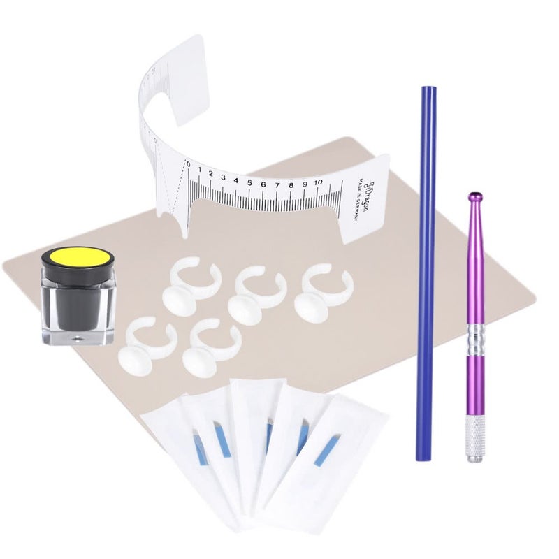 DAONPHARI Eyebrow Microblading Kit Tattoo Set With 5 Needles Ruler Eyebrow Pigment - Image 1