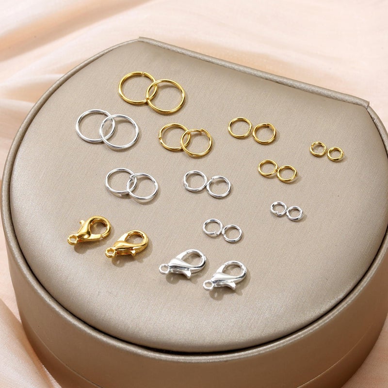 KOPOX 5 Sizes Silver and Gold Open Jump Rings, 500PCS O Rings and Lobster Clasps, Small and Large Jump Rings for Jewelry Making and Keychains - Image 4
