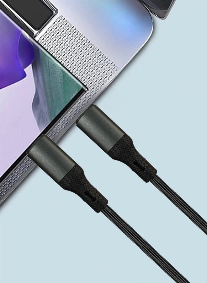 CATANES 2Packs Fast USB-C to USB-C Cable Premium Braided Fast Charging and Data Transfer, PD Supported 1m - Black - Image 3