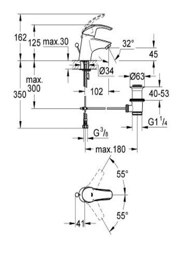 Grohe - EUROSMART SINGLE-LEVER BASIN MIXER 1/2 32925 - Image 1