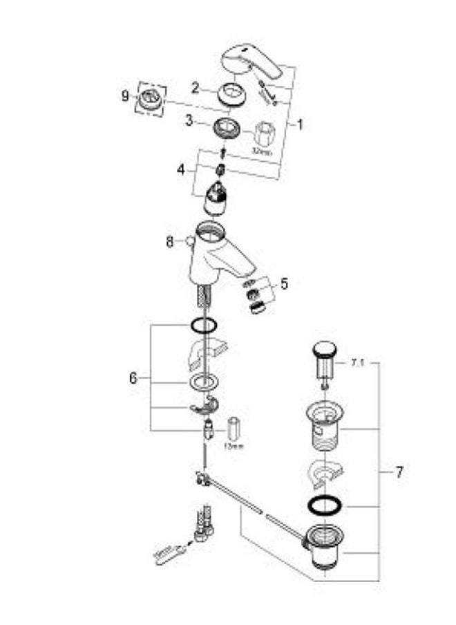 Grohe - EUROSMART SINGLE-LEVER BASIN MIXER 1/2 32925 - Image 1
