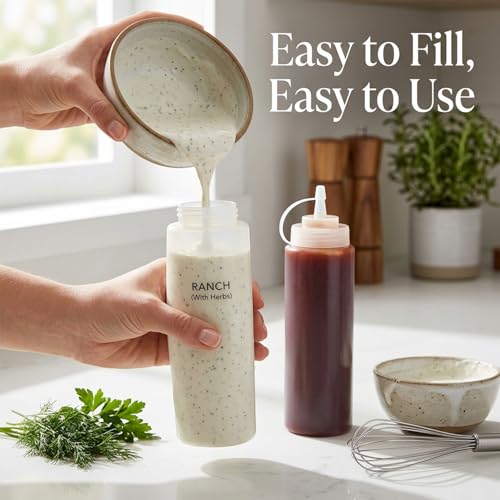 Zeinwap Plastic Squeeze Bottle Ketchup Mustard Honey Sauce Dispenser Bottle - 650 ML (White, Pack of 2) - Image 3