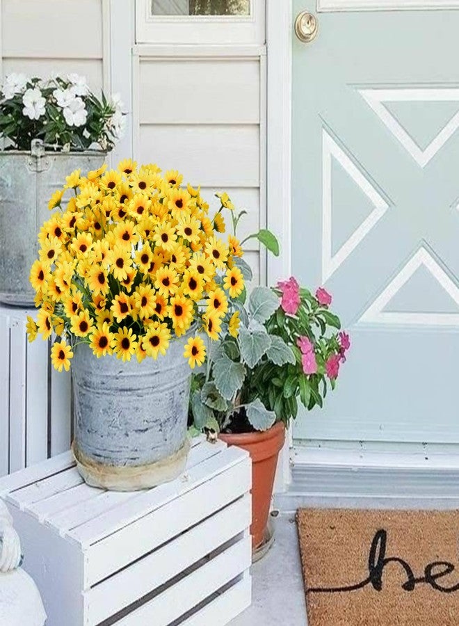 MHMJON 8 Bundles Sunflowers Artificial Flowers Silk Mini Sunflowers Fake Yellow Flowers Gerbera Daisies Flowers for Indoor Outdoor Home Kitchen Table Wedding Centerpieces Gravesites Decor (13.77") - Image 3