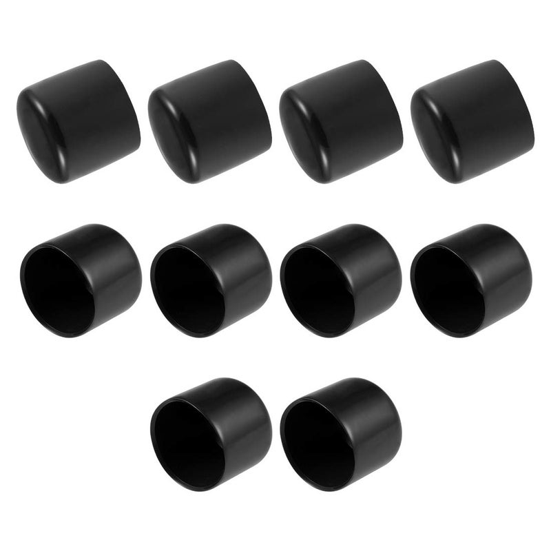 uxcell uxcell 10pcs Rubber End Caps 1 1238mm ID Vinyl Vinyl Round End Cap Cover Screw Thread Protectors Black 