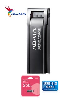أداتا محرك فلاش UR340 سعة 256 جيجابايت USB 3.2 خفيف الوزن ومقاوم للماء | معدن الفضة | نقل سريع للبيانات  - Image 4