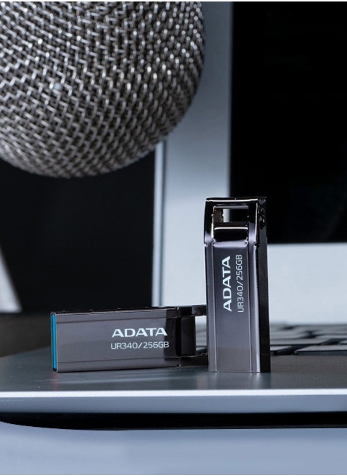 ADATA - UR340 256GB USB 3.2 Flash Drive Lightweight Waterproof | Silver Metal | Fast Data Transfer - Image 1