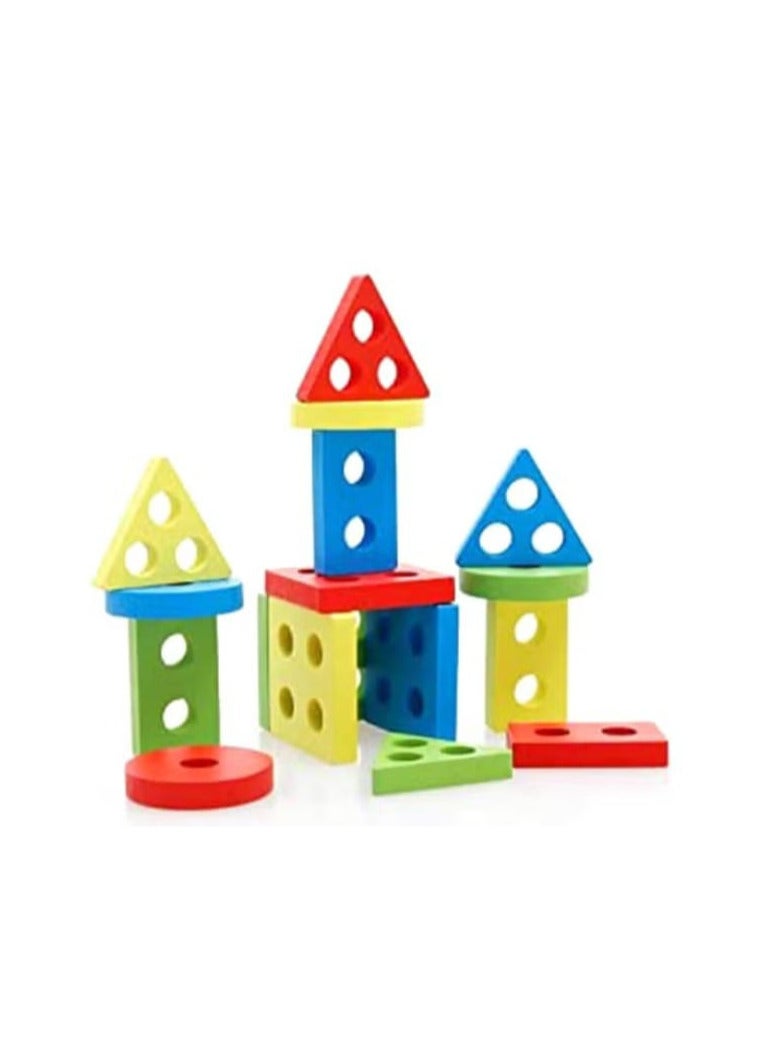 17 pieces of matching geometric shape toys, detachable and removable blocks for children up to 12 months old, 12 × 12 × 10 cm.  - Image 5