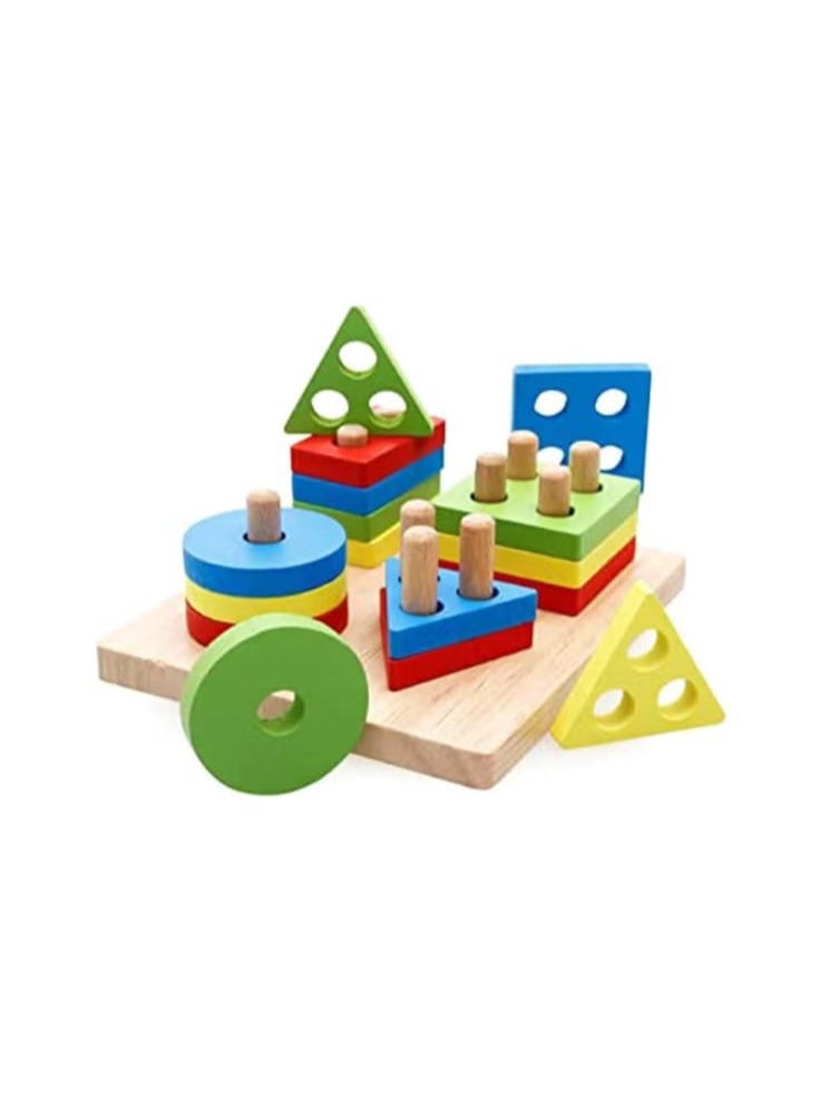 17 pieces of matching geometric shape toys, detachable and removable blocks for children up to 12 months old, 12 × 12 × 10 cm.  - Image 4