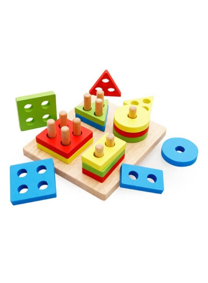17 pieces of matching geometric shape toys, detachable and removable blocks for children up to 12 months old, 12 × 12 × 10 cm.  - Image 3