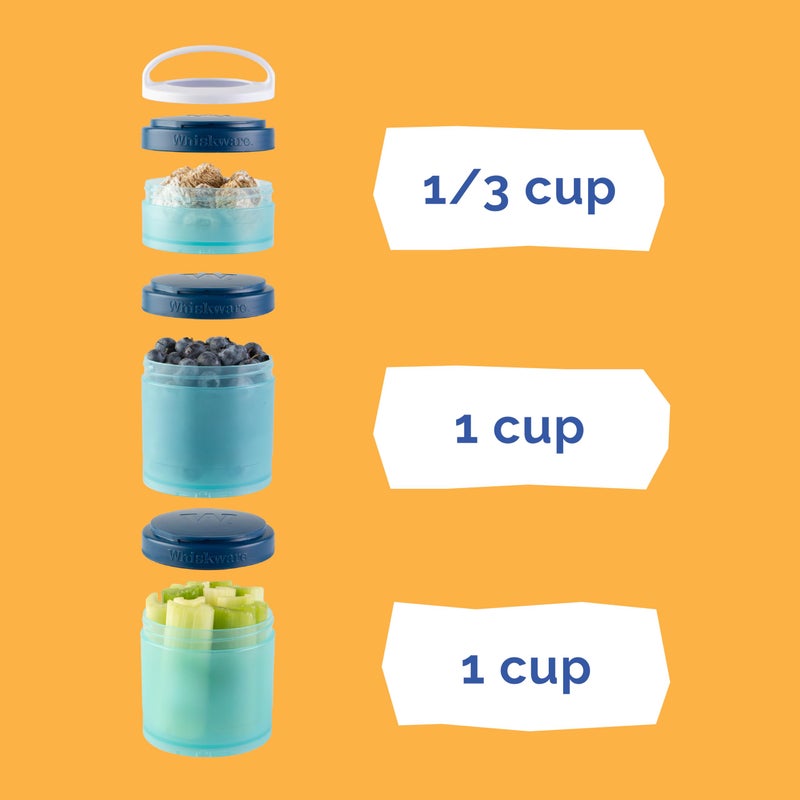 Whiskware Disney Pixar Stackable Snack Containers for Kids and Toddlers, 3 Stackable Polypropylene Snack Cups for School and Travel, Toy Story Woody and Bullseye - Image 4