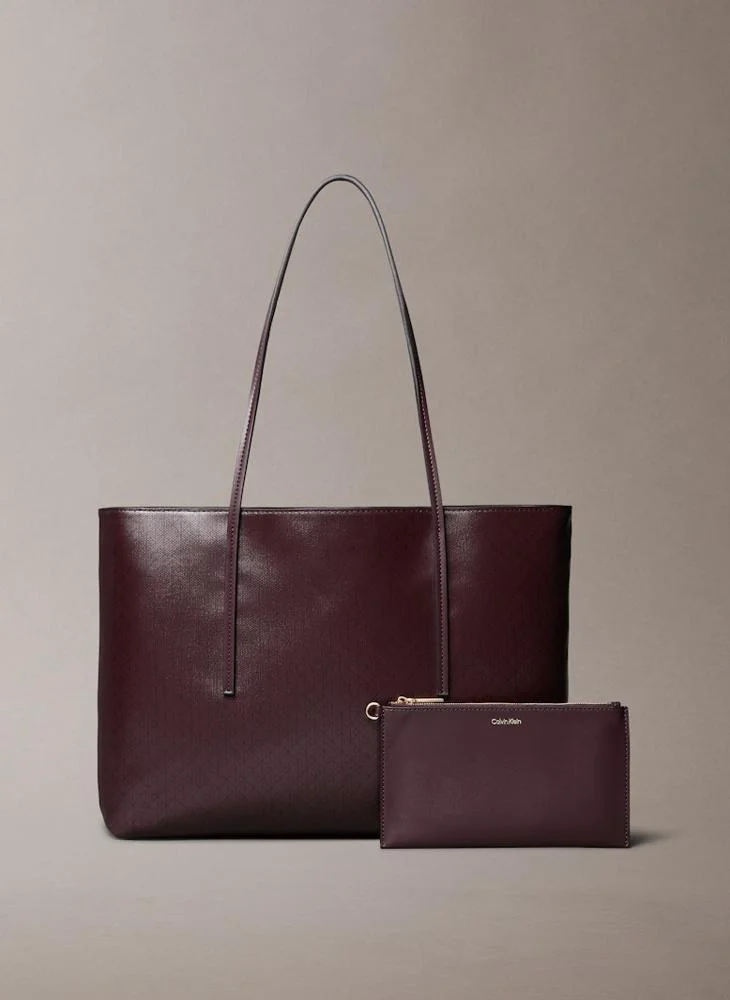 CALVIN KLEIN Aop Pouch On Strap Tote Bag