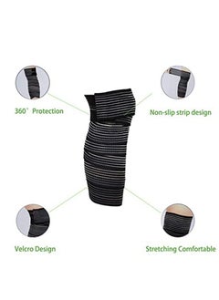 Ant Elastic Knee Wrap Compression Bandage Brace Support for Legs, Plantar Fasciitis, Stabilising Ligaments, Joint Pain, Squat, Basketball, Running, Tennis, Soccer, Football (Black-1pcs)  - Image 3