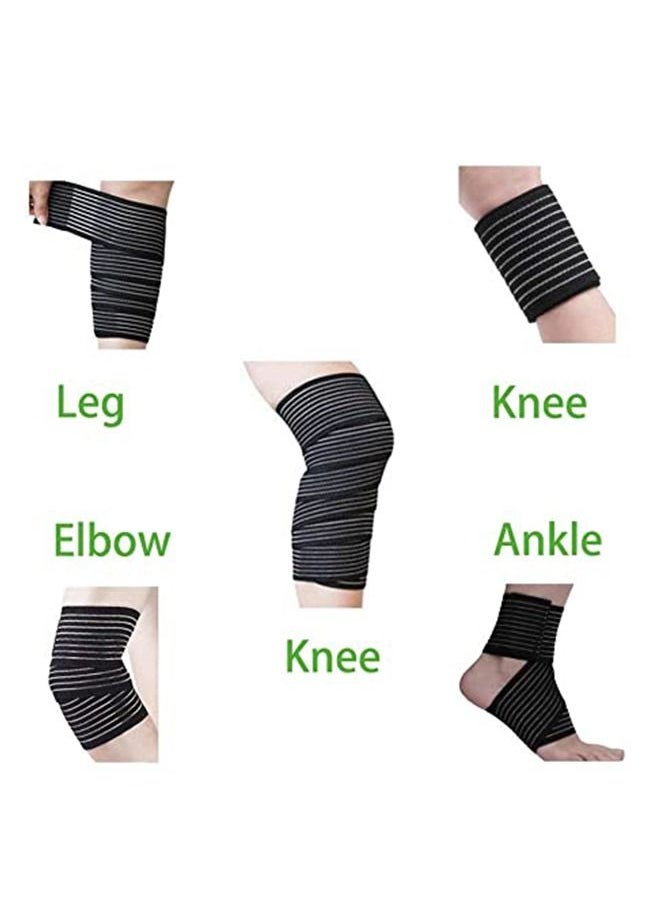 Ant - Elastic Knee Wrap Compression Bandage Brace Support for Legs, Plantar Fasciitis, Stabilising Ligaments, Joint Pain, Squat, Basketball, Running, Tennis, Soccer, Football (Black-1pcs) - Image 1
