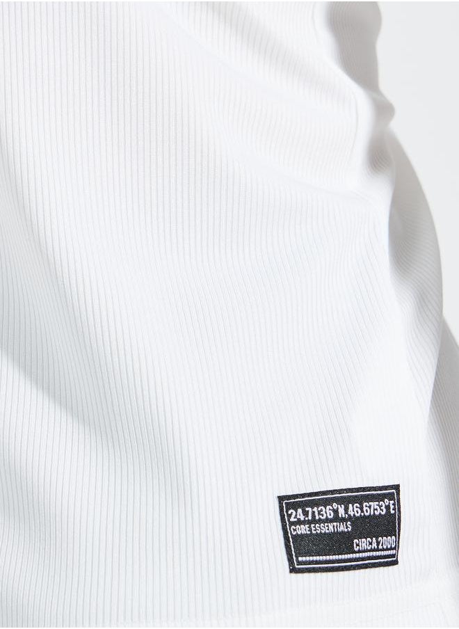 Regular Fit Patch Detail T-Shirt with Raglan Sleeves