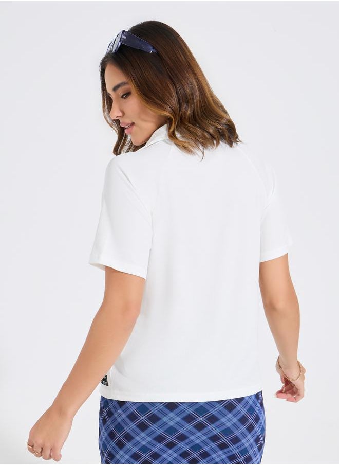 Regular Fit Patch Detail T-Shirt with Raglan Sleeves