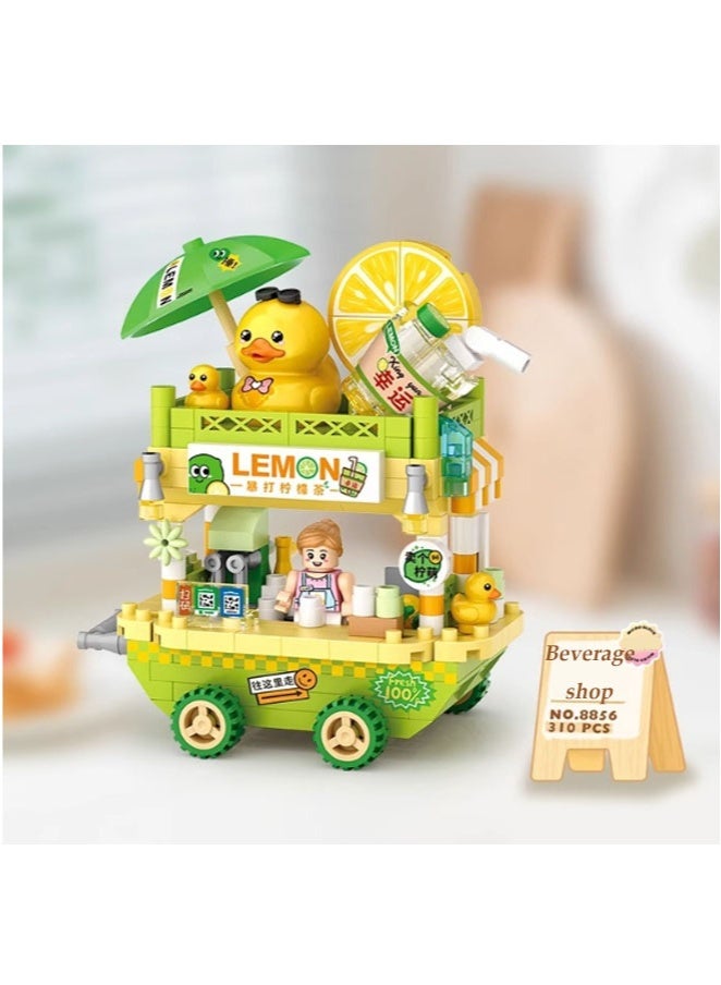 Mini City Shop Street View Building Blocks Model Set,Simulation Architecture Collection Particle Construction Building Bricks Toy,Home Decoration